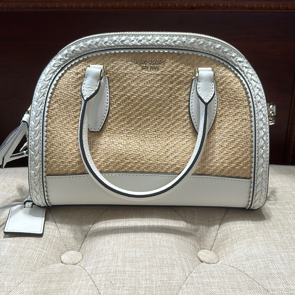 Kate Spade Medium Riley Straw dome satchel
